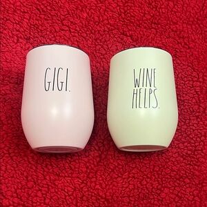 Rae Dunn Pink and Cream Tumblers